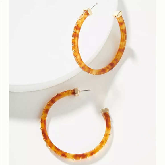 NWT Anthropologie Melissa Resin Hoop Earrings